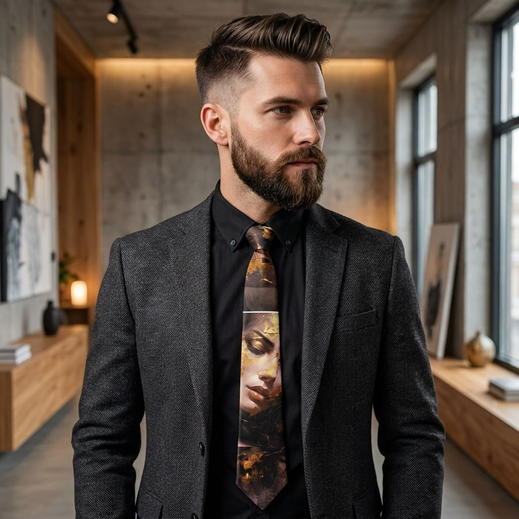 One-of-a-Kind Surreal Zipper Tie